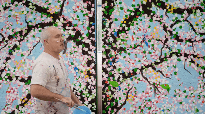 ダミアン・ハースト「Cherry Blossoms」制作風景